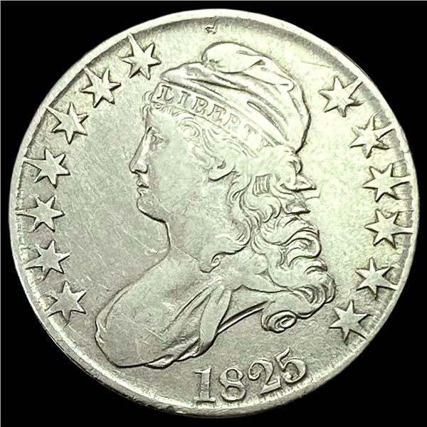 1825 Capped Bust Half Dollar LIGHTLY CIRCULATED