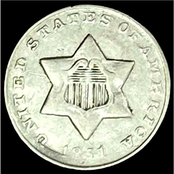 1851-O Three-Cent Silver Piece LIGHTLY CIRCULATED