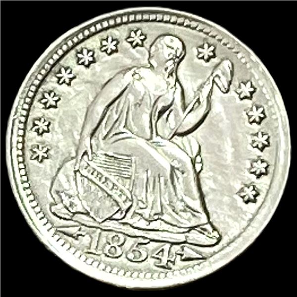 1854 Arrows Seated Liberty Half Dime CLOSELY UNCIRCULATED