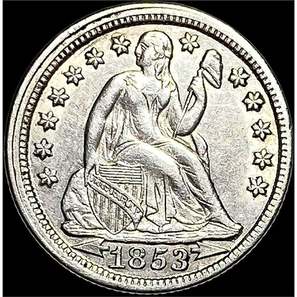 1853 ARROWS Seated Liberty Dime CLOSELY UNCIRCULATED