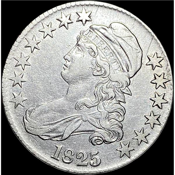1825 Capped Bust Half Dollar NEARLY UNCIRCULATED