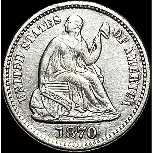 1870 Seated Liberty Half Dime NEARLY UNCIRCULATED