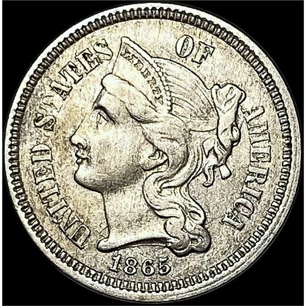 1865 Nickel Three Cent CLOSELY UNCIRCULATED
