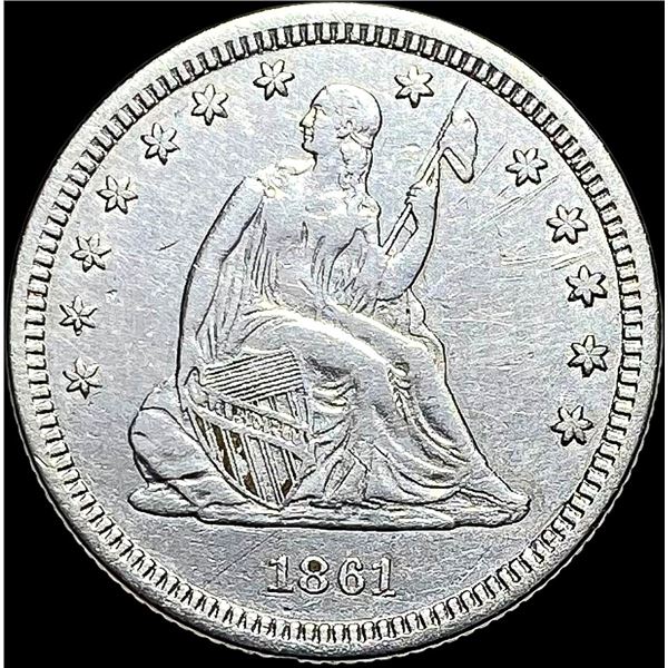 1861 Seated Liberty Quarter CLOSELY UNCIRCULATED CLOSELY UNCIRCULATED