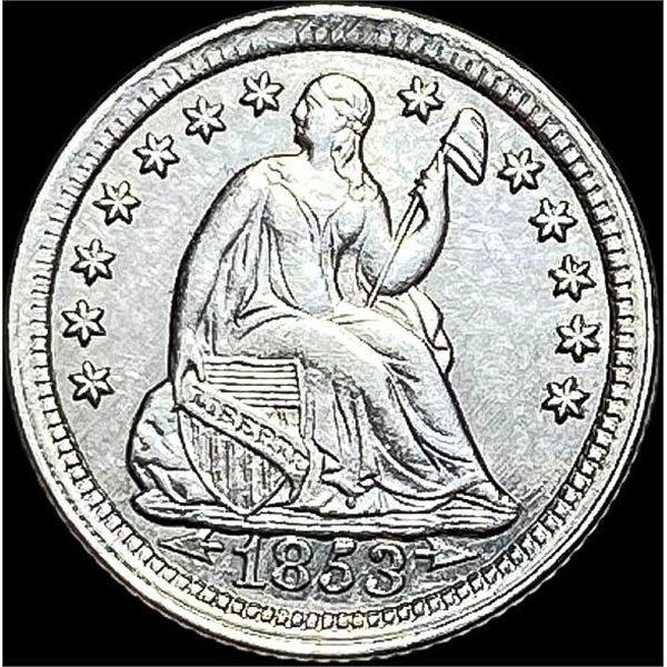1853 Arrows Seated Liberty Half Dime HIGH GRADE