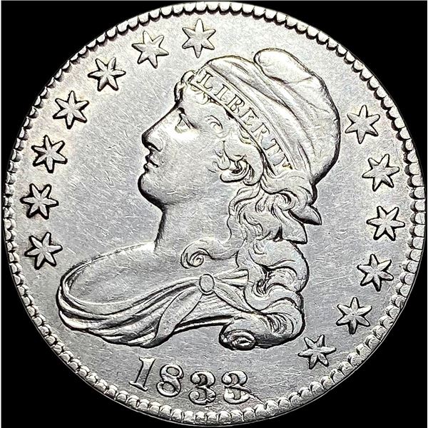 1833 Capped Bust Half Dollar NEARLY UNCIRCULATED