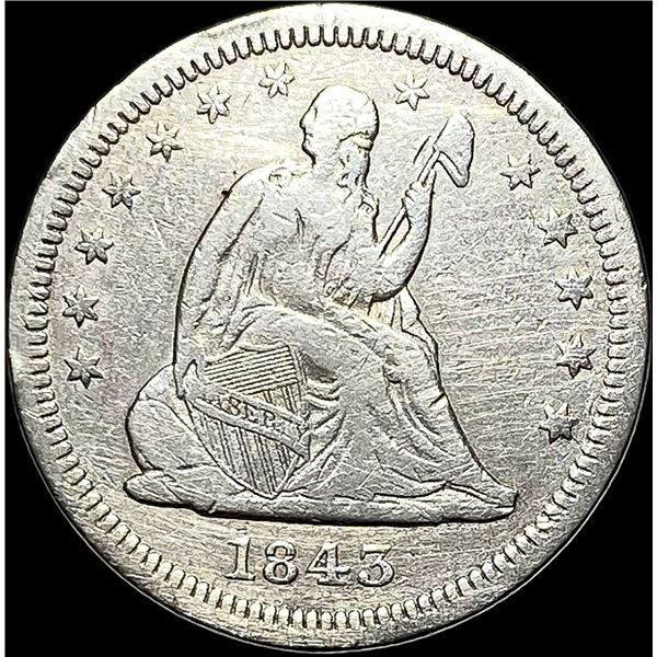 1843-O Seated Liberty Quarter LIGHTLY CIRCULATED LIGHTLY CIRCULATED