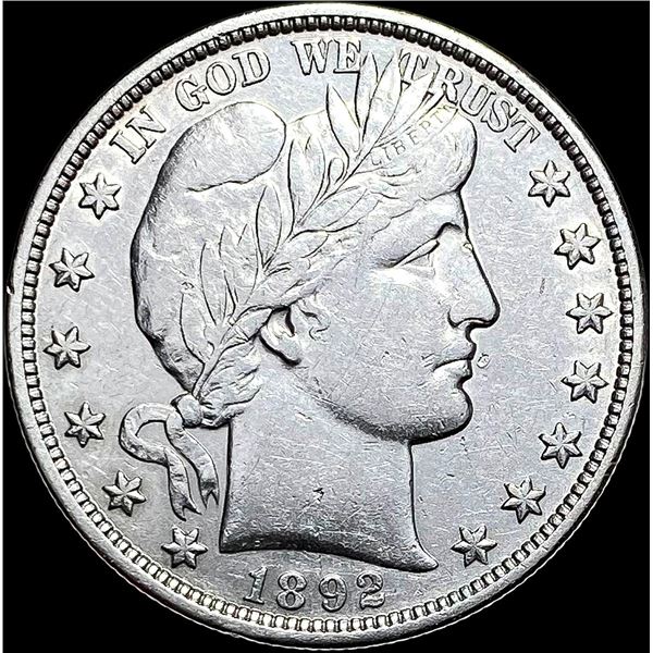 1892 Barber Half Dollar ABOUT UNCIRCULATED
