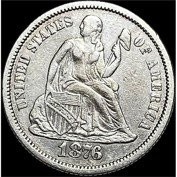 1876-CC Seated Liberty Dime NEARLY UNCIRCULATED