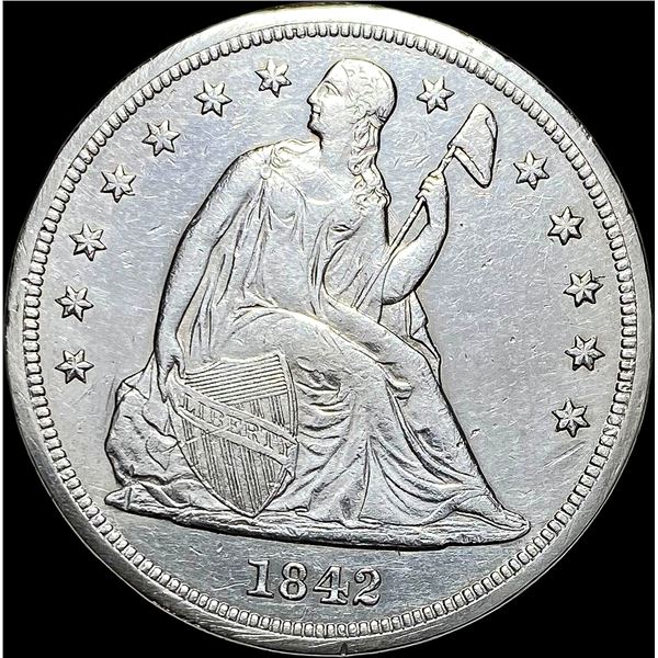 1842 Seated Liberty Dollar CLOSELY UNCIRCULATED