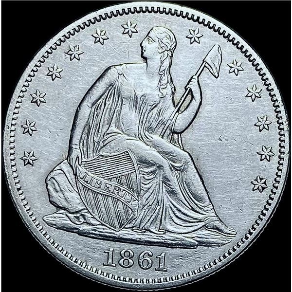 1861 Seated Liberty Half Dollar CHOICE AU