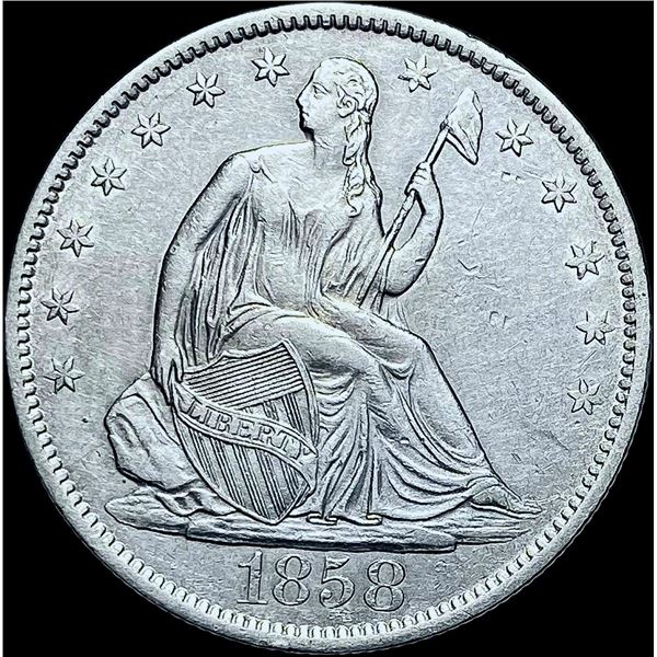 1858-O Seated Liberty Half Dollar CHOICE AU