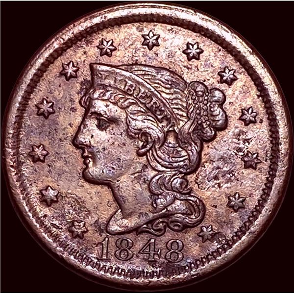 1848 Braided Hair Large Cent CLOSELY UNCIRCULATED CLOSELY UNCIRCULATED