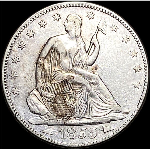 1855 Arrows Seated Liberty Half Dollar CLOSELY UNCIRCULATED