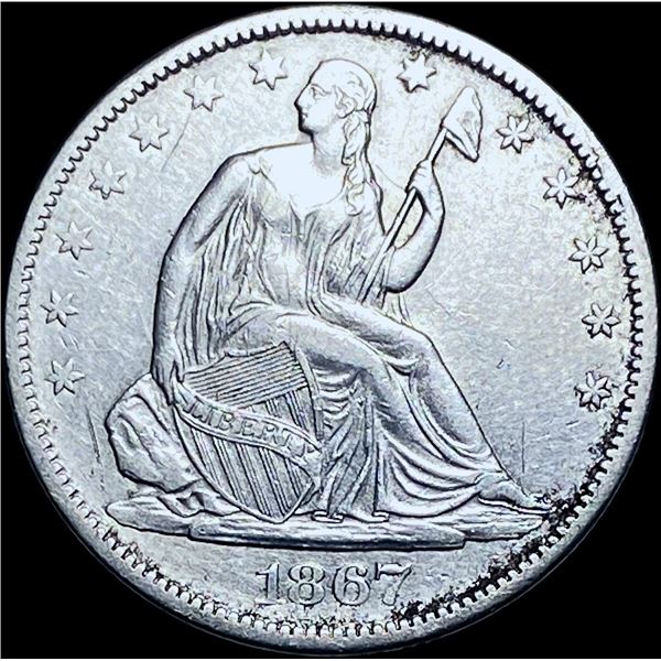 1867-S Seated Liberty Half Dollar CHOICE AU