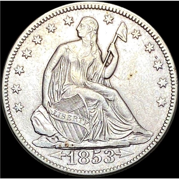 1853 Arrows Seated Liberty Half Dollar CLOSELY UNCIRCULATED