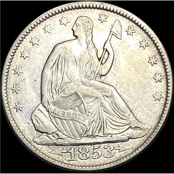 1853 Arrows Seated Liberty Half Dollar CLOSELY UNCIRCULATED