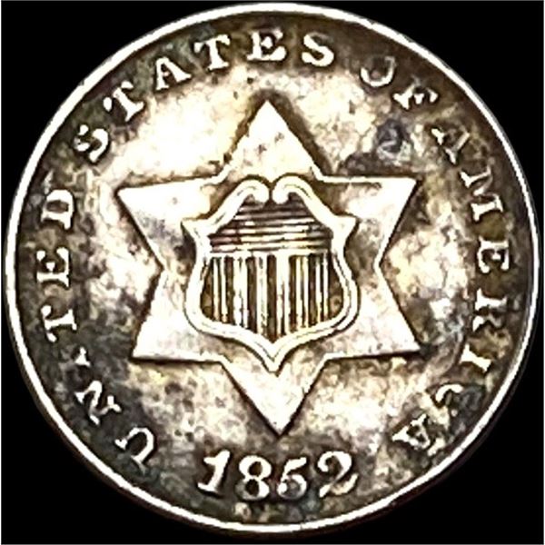 1852 Silver Three Cent CLOSELY UNCIRCULATED