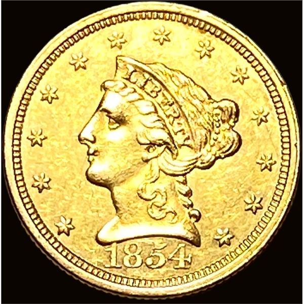 1854 $2.50 Gold Quarter Eagle CLOSELY UNCIRCULATED