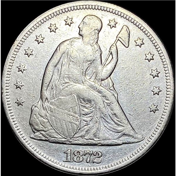 1872 Seated Liberty Silver Dollar NEARLY UNCIRCULATED