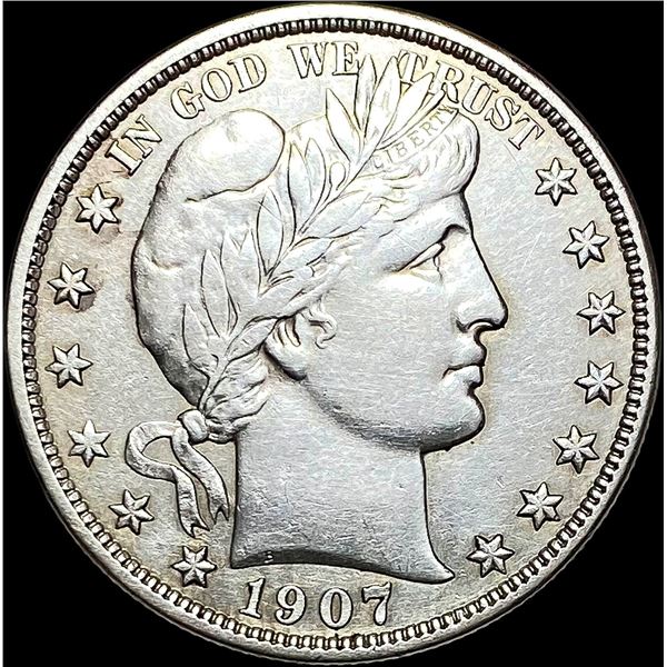 1907-O Silver Barber Half Dollar ABOUT UNCIRCULATED