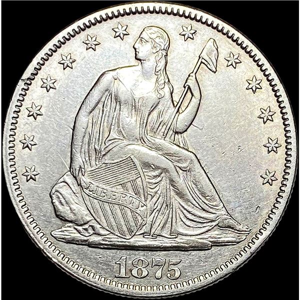1875 Seated Liberty Half Dollar NEARLY UNCIRCULATED