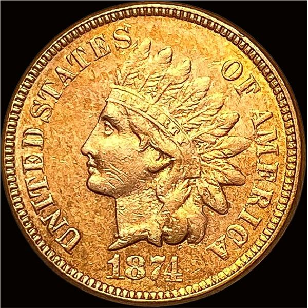 1874 Indian Head Cent NEARLY UNCIRCULATED