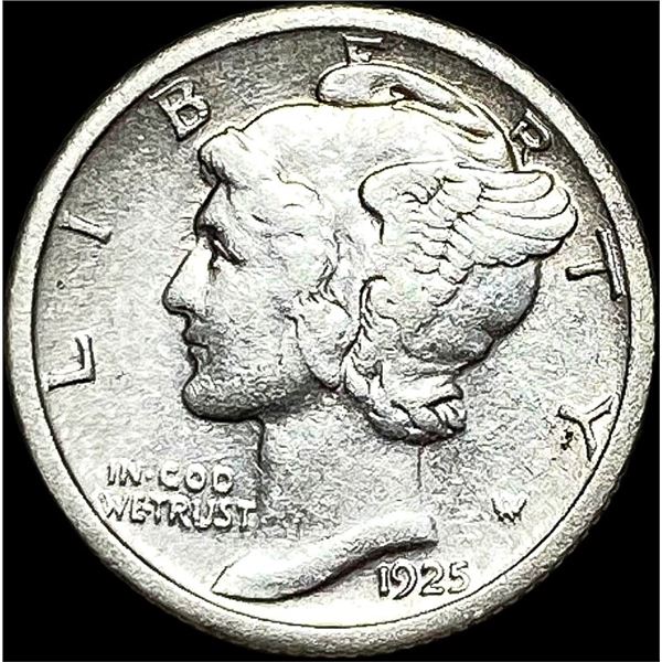 1925-S Silver Mercury Dime NEARLY UNCIRCULATED