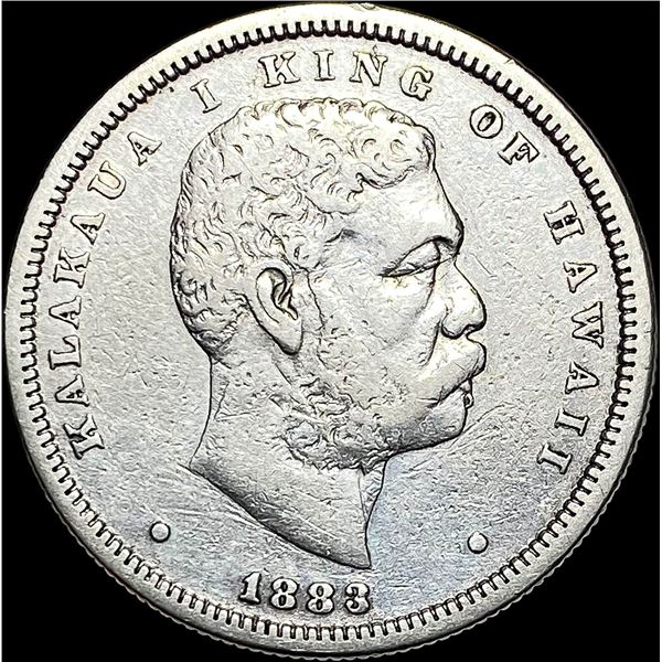1883 Silver Hawaiian 1/2 Dollar LIGHTLY CIRCULATED