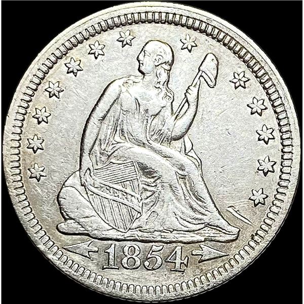 1854 Arrows Seated Liberty Quarter CLOSELY UNCIRCULATED
