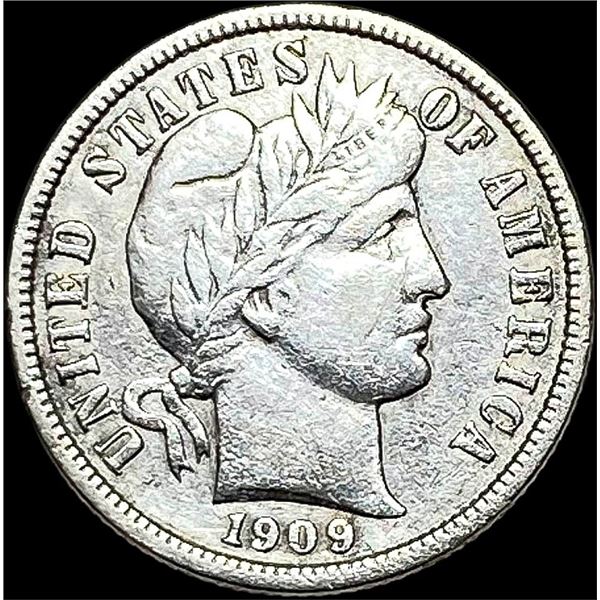 1909-S Silver Barber Dime LIGHTLY CIRCULATED