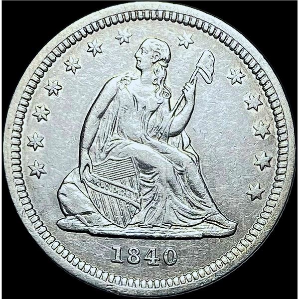 1840 Seated Liberty Silver Quarter CHOICE AU