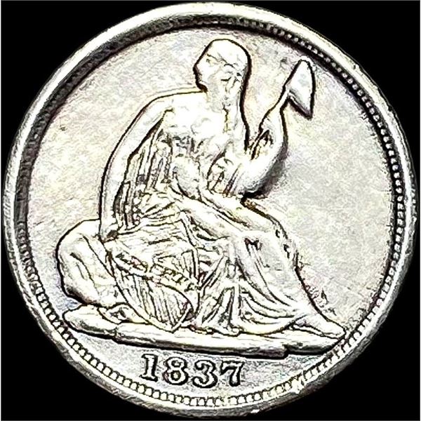 1837 Seated Liberty Half Dime NEARLY UNCIRCULATED
