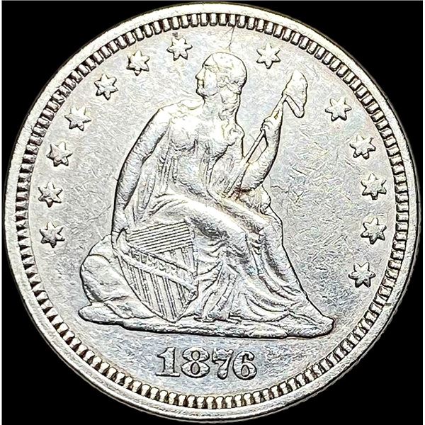 1876 Seated Liberty Quarter Dollar CLOSELY UNCIRCULATED