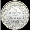 Image 2 : 1889 Silver 1/4 Rupee India Victoria CLOSELY UNCIRCULATED