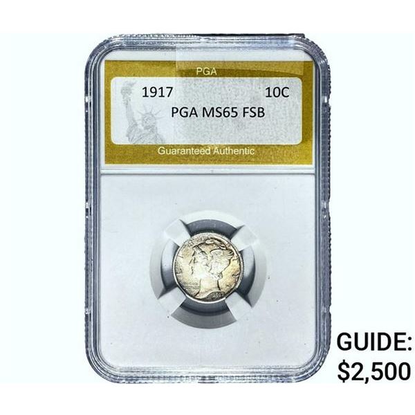 1917 Mercury Silver Dime PGA MS65 FSB