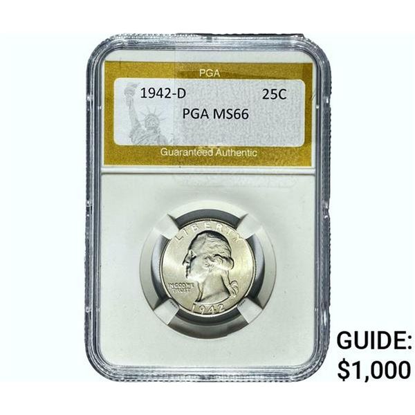 1942-D Washington Silver Quarter PGA MS66