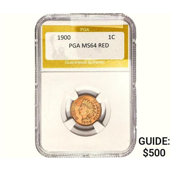 1900 Indian Head Cent PGA MS64 Red