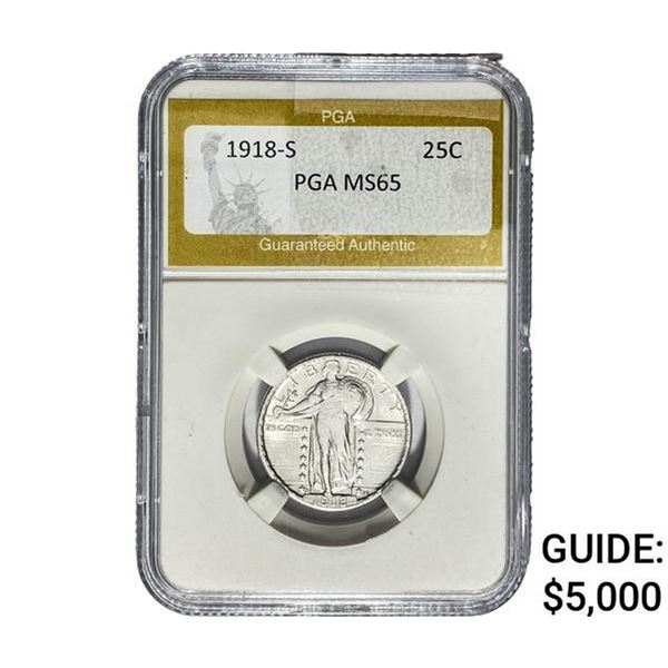 1918-S Standing Liberty Quarter PGA MS65