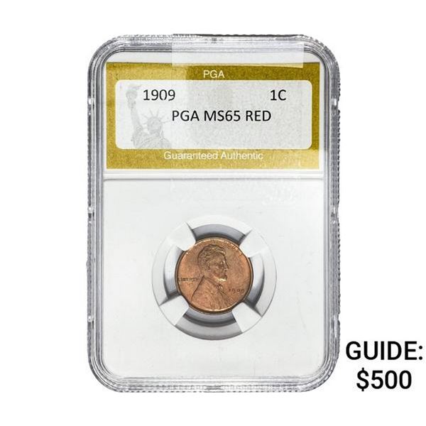 1909 Wheat Cent PGA MS65 Red