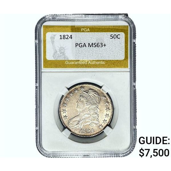 1824 Capped Bust Half Dollar PGA MS63+