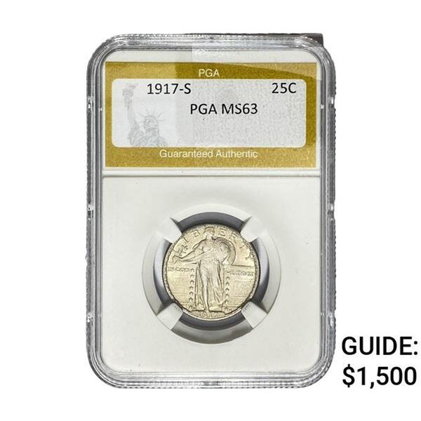 1917-S Standing Liberty Quarter PGA MS63