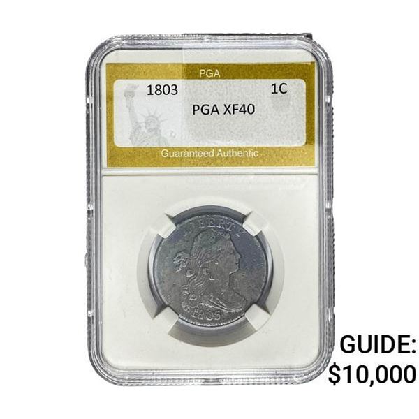 1803 Draped Bust Large Cent PGA XF40