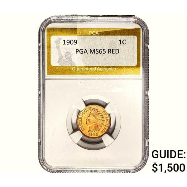 1909 Indian Head Cent PGA MS65 Red