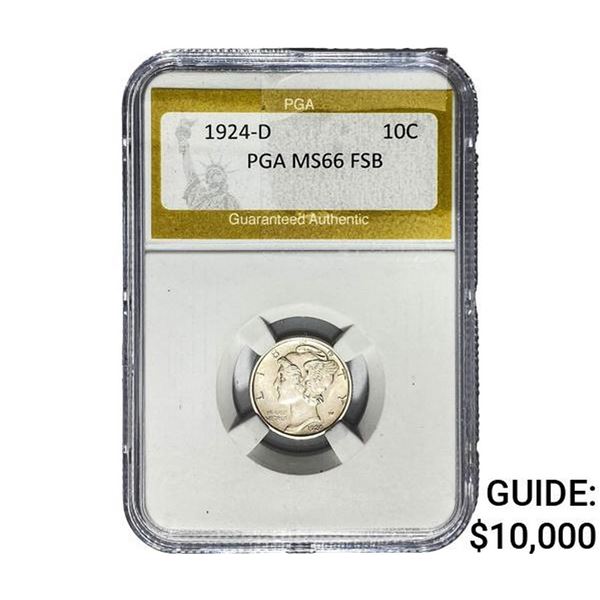 1924-D Mercury Silver Dime PGA MS66 FSB