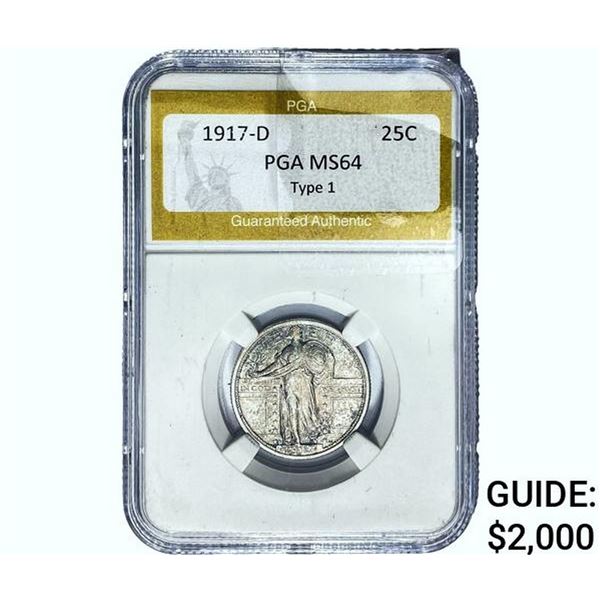 1917-D Standing Liberty Quarter PGA MS64 TY 1