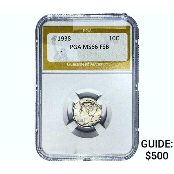 1938 Mercury Silver Dime PGA MS66 FSB