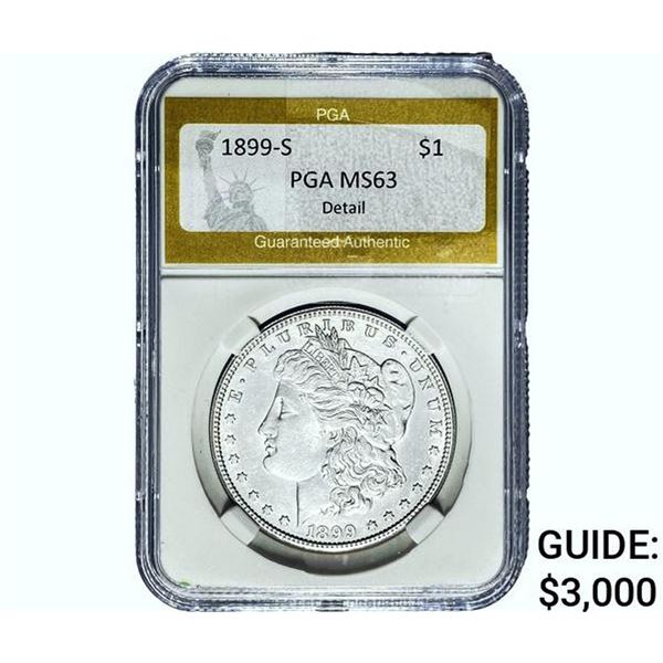 1899-S Morgan Silver Dollar PGA MS63 Detail