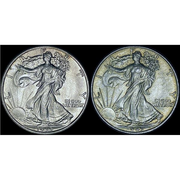 [2]1935-1943 Walking Liberty Half Dollar CHOICE BU