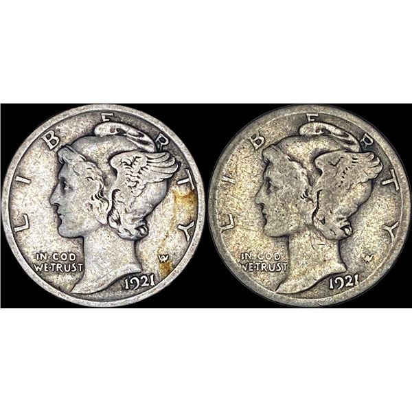 [2]1921 Mercury Dime NICELY CIRCULATED
